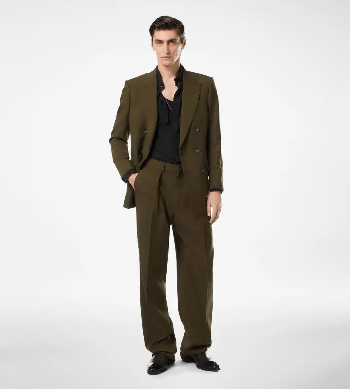 WOOL CASHMERE SILK REPS JACKET GREEN WOOD online